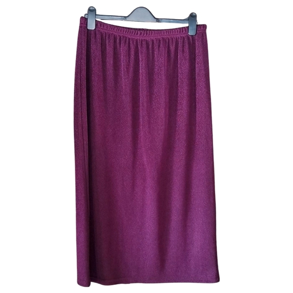 🇨🇦 Vintage 90s Maxi Purple Knit Skirt Size XL - Picture 1 of 7